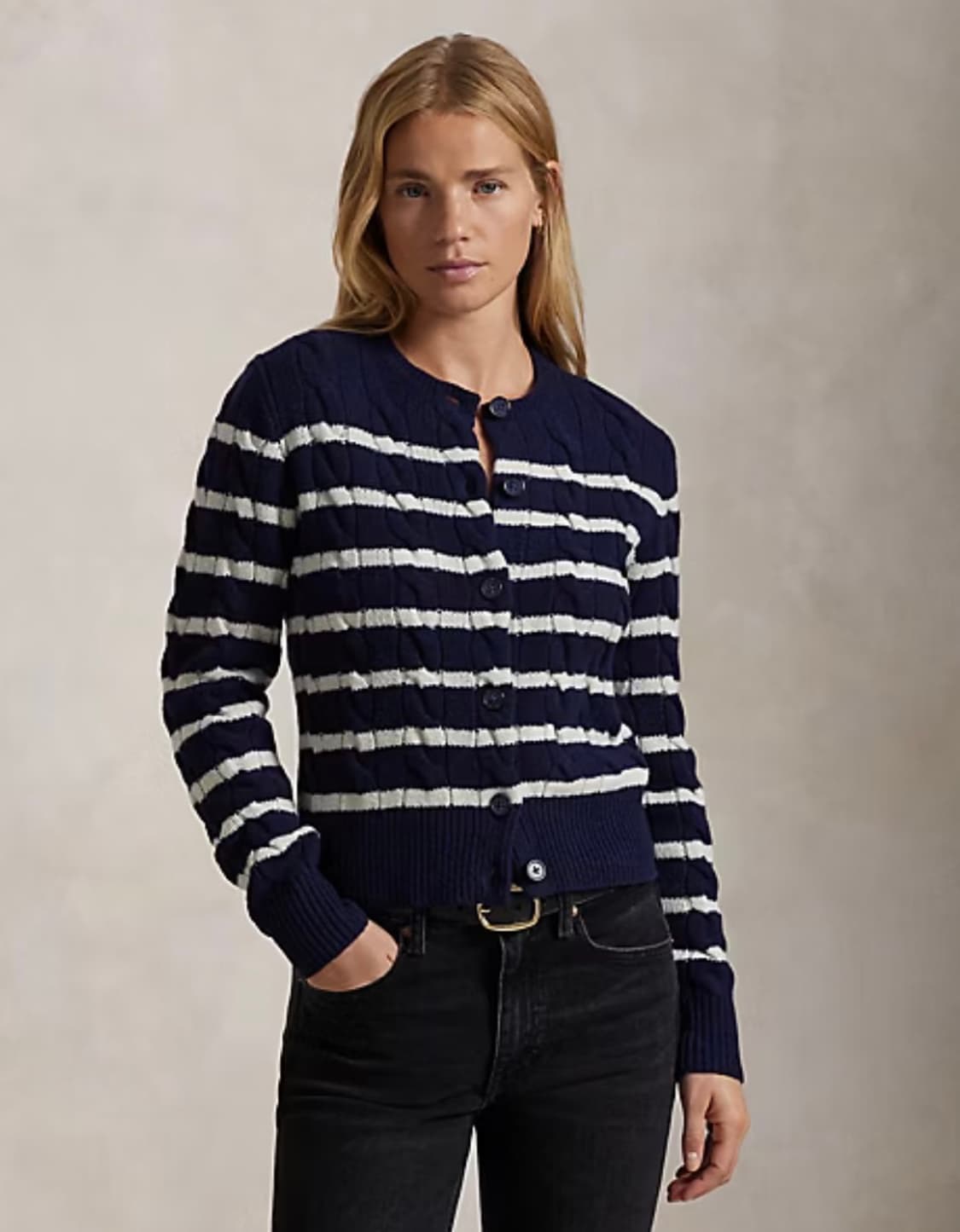 polo 랄프로렌 폴로 스트라이프 케이블 울 캐시미어 가디건 xs 상품이미지9