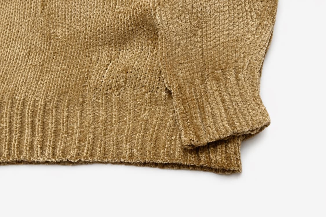 JPN 80s~90s 일본 빈티지 셔닐 벨벳 플라워 자수 니트 스웨터 상품이미지4