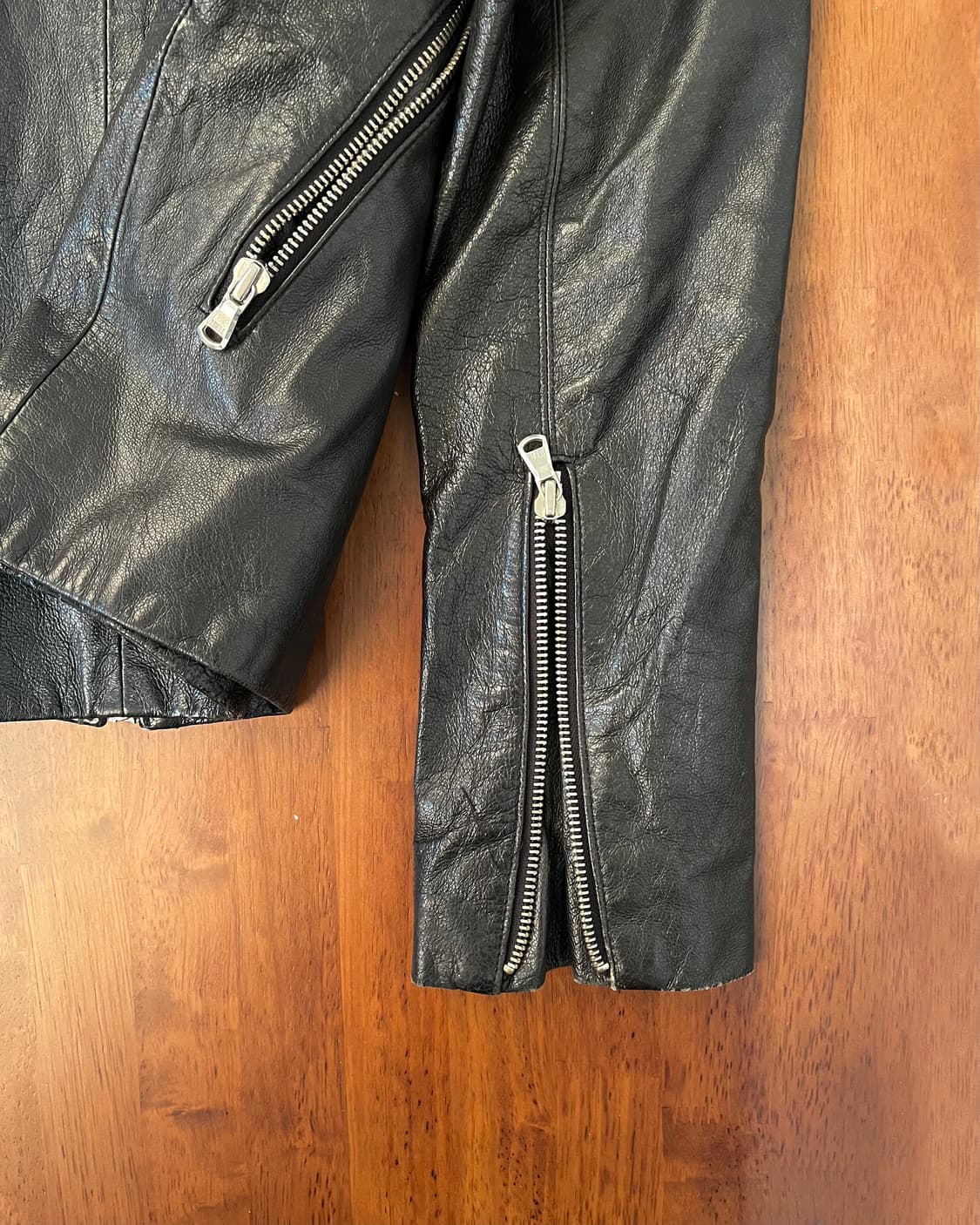 Harlem Rounge 풀집업 레더 후드 재킷 상품이미지4