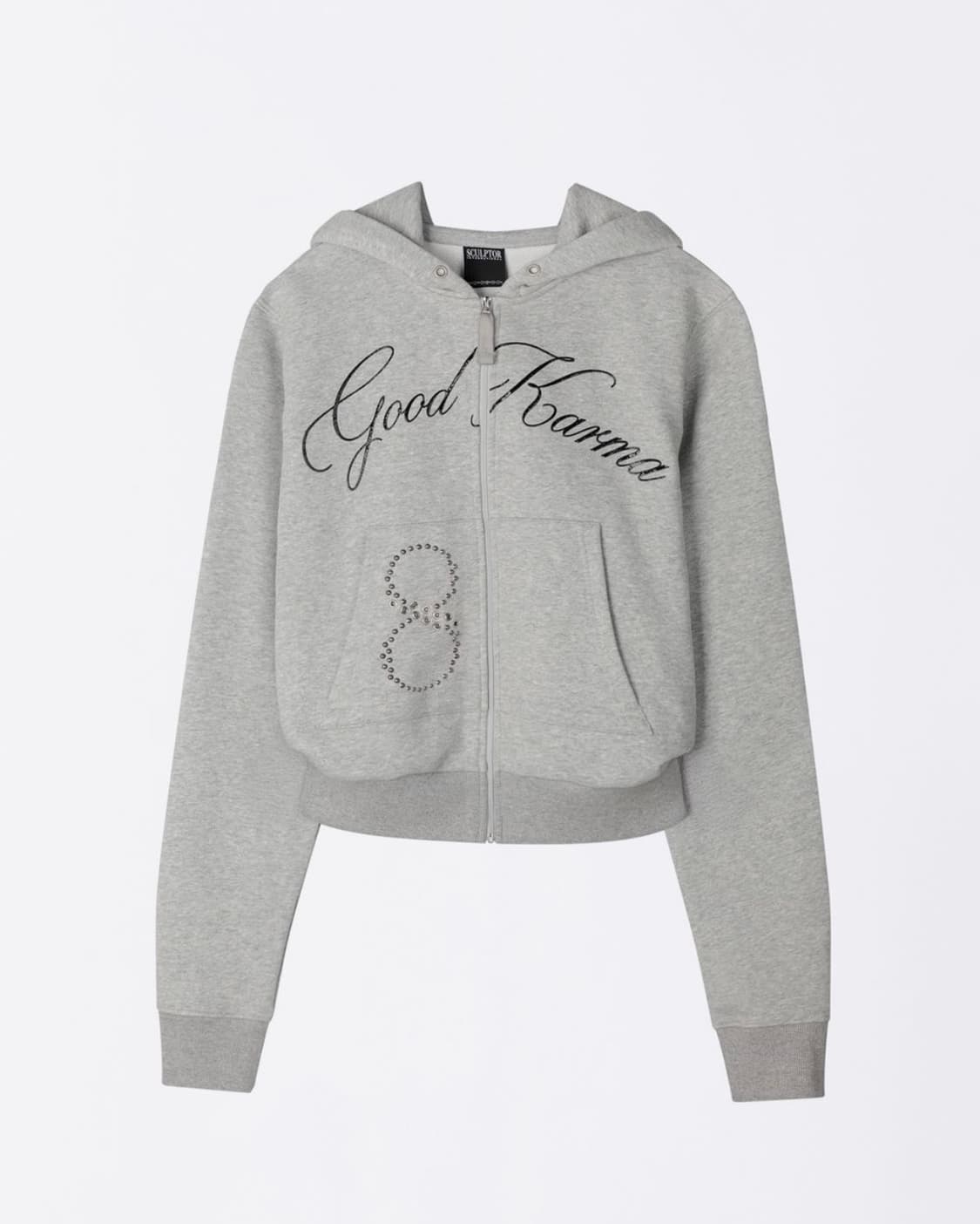 스컬프터 카르마 스터드 후드집업 멜란지그레이 M사이즈 상품이미지2