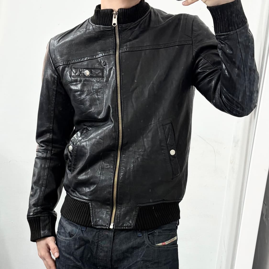 버커루 양가죽 바이커 자켓 상품이미지3
