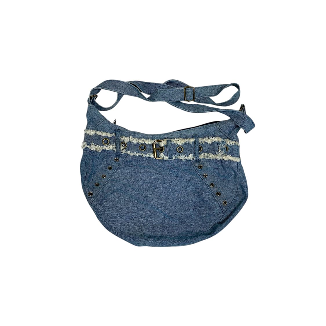 데님 퍼 벨트 아일렛 크로스백 상품이미지1