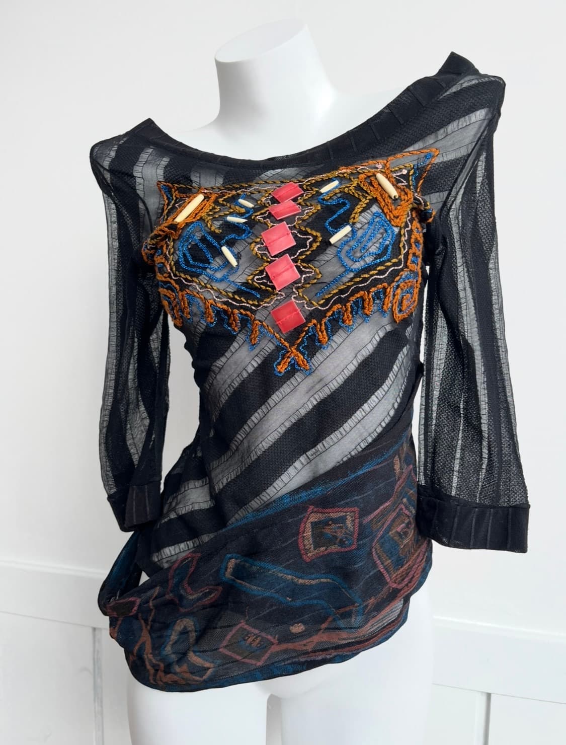 Save The Queen 블랙 메쉬 블라우스 상품이미지1