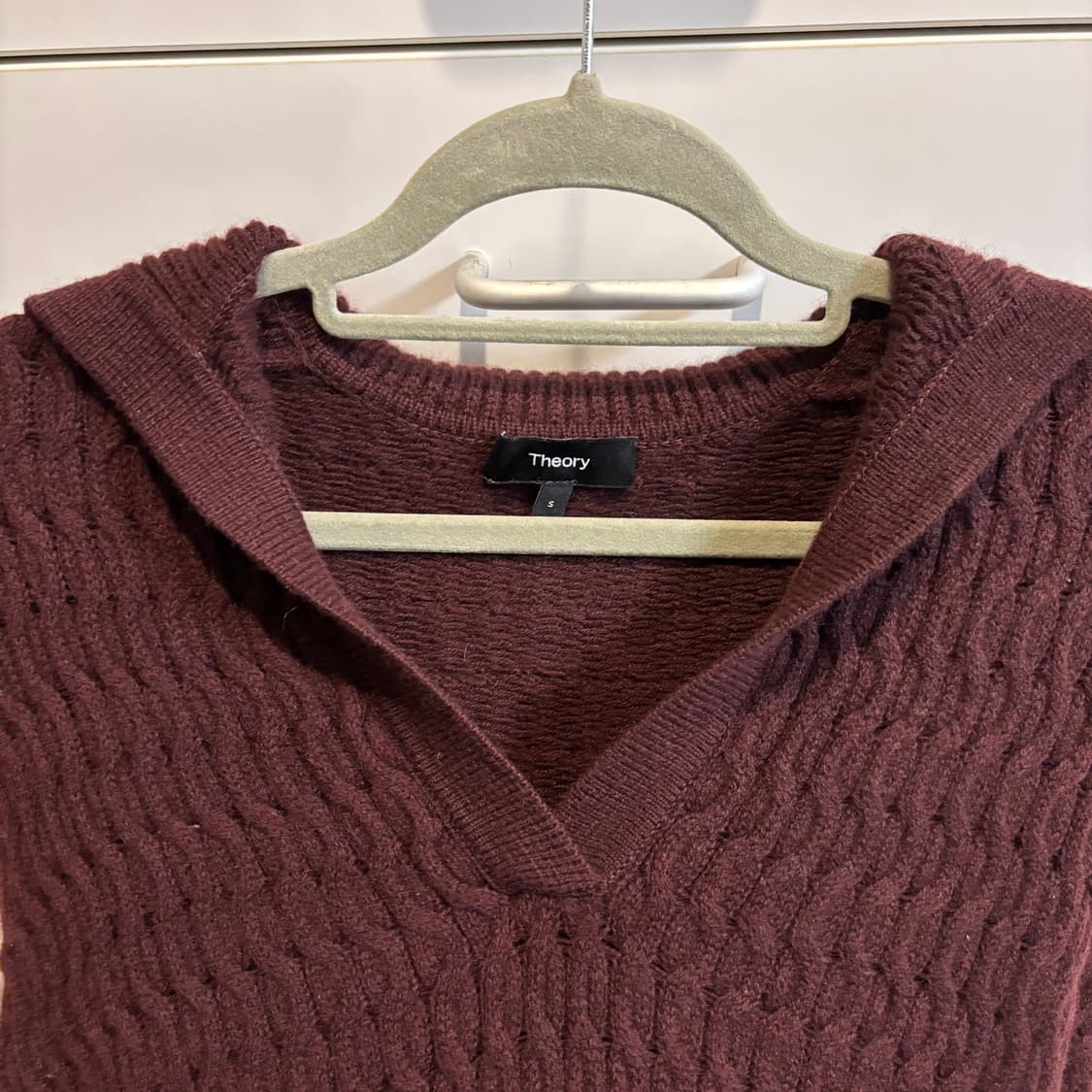 theory 띠어리 울캐시미어 버건디 세일러 카라 니트 상품이미지4