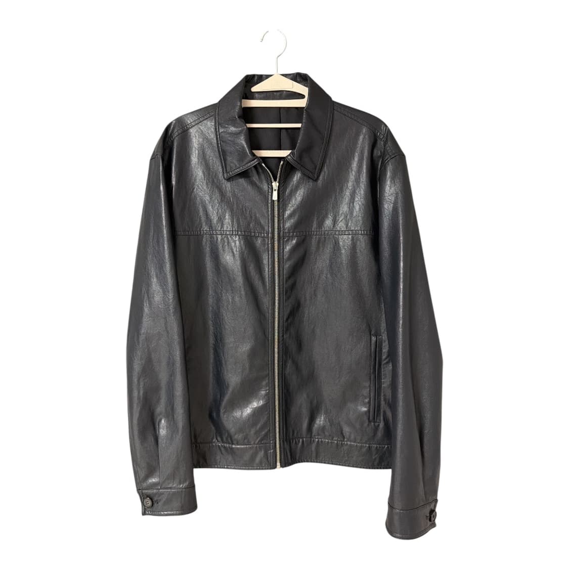 클럽모나코 가죽 봄버 자켓 네이비 상품이미지2