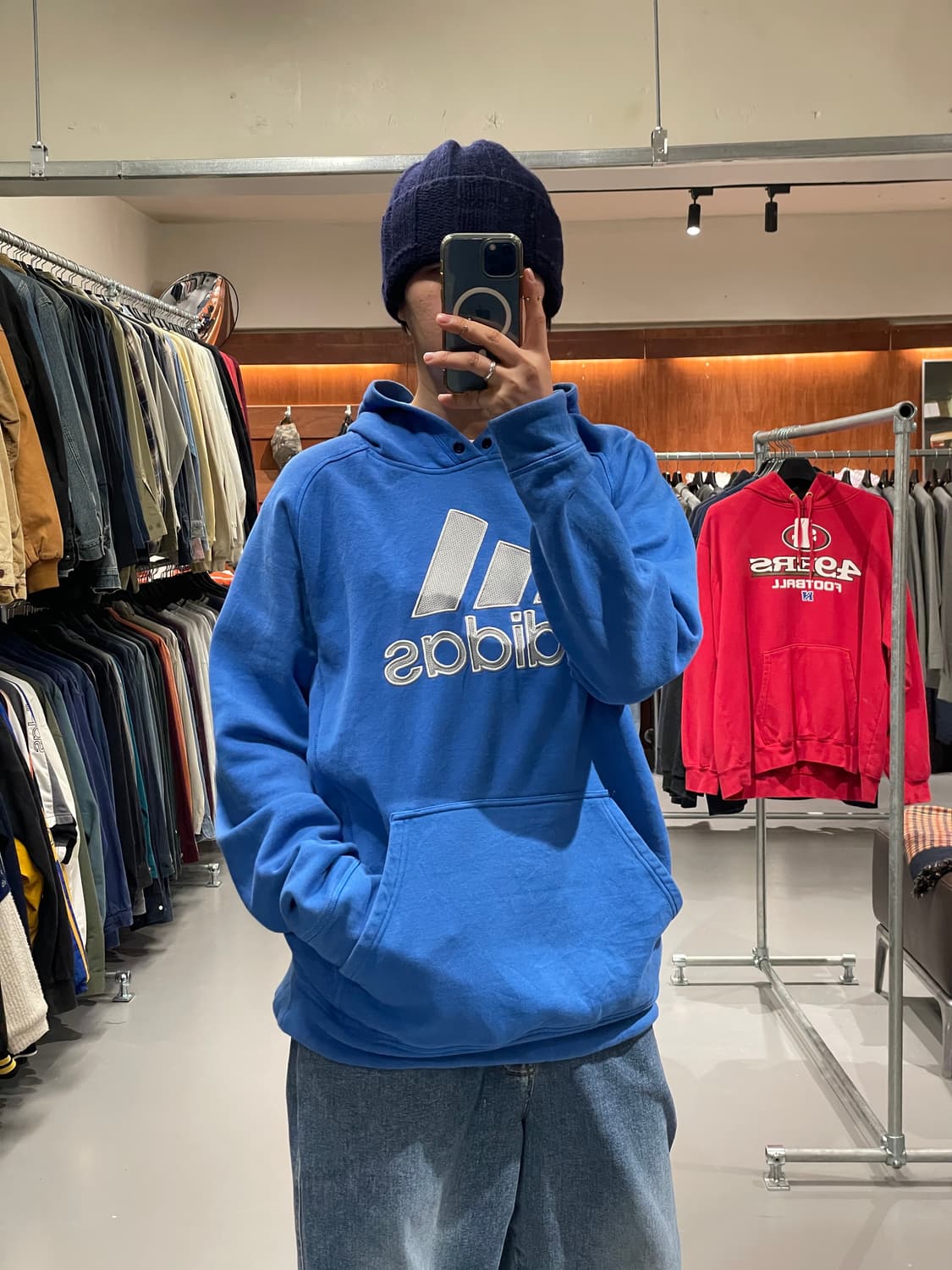 90‘s 아디다스 올드스쿨 빅로고 후드 티셔츠   상품이미지2