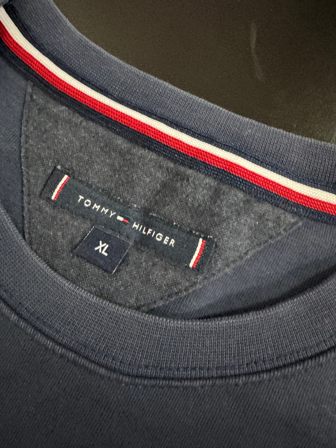 타미힐피거 롱 슬리브 긴팔 맨투맨 XL 네이비 상품이미지3