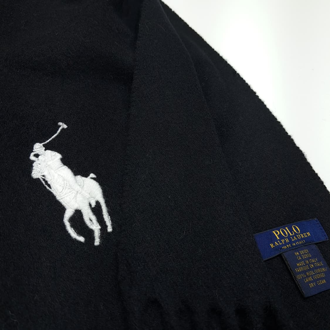 MX481 폴로 00s 이태리판 울 빅포니 블랙 머플러 목도리 상품이미지6