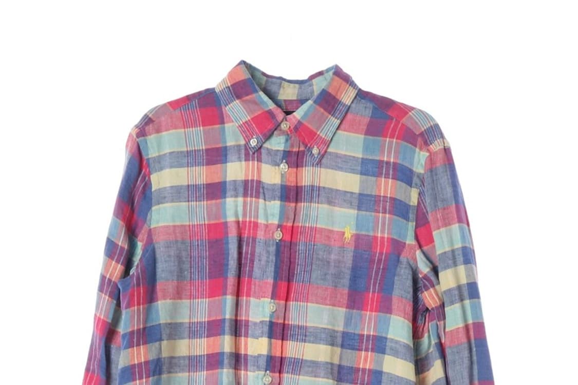 폴로 랄프로렌 린넨 멀티 체크 셔츠 S 상품이미지3