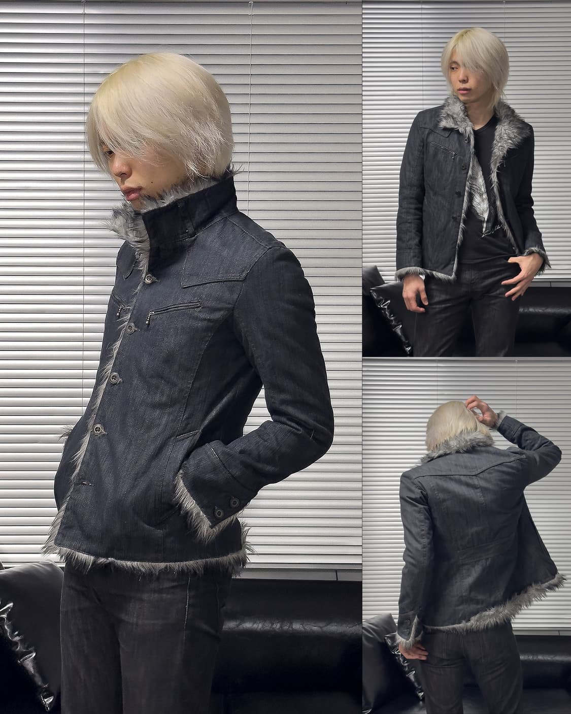 {Hideaways} Faux Fur-Trim Denim Jacket 상품이미지1
