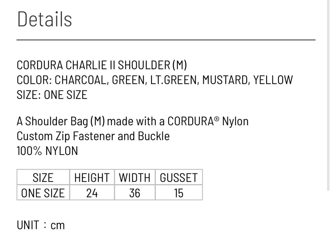 visvim 비즈빔 25ss / 찰리 숄더백 M 차콜 상품이미지4