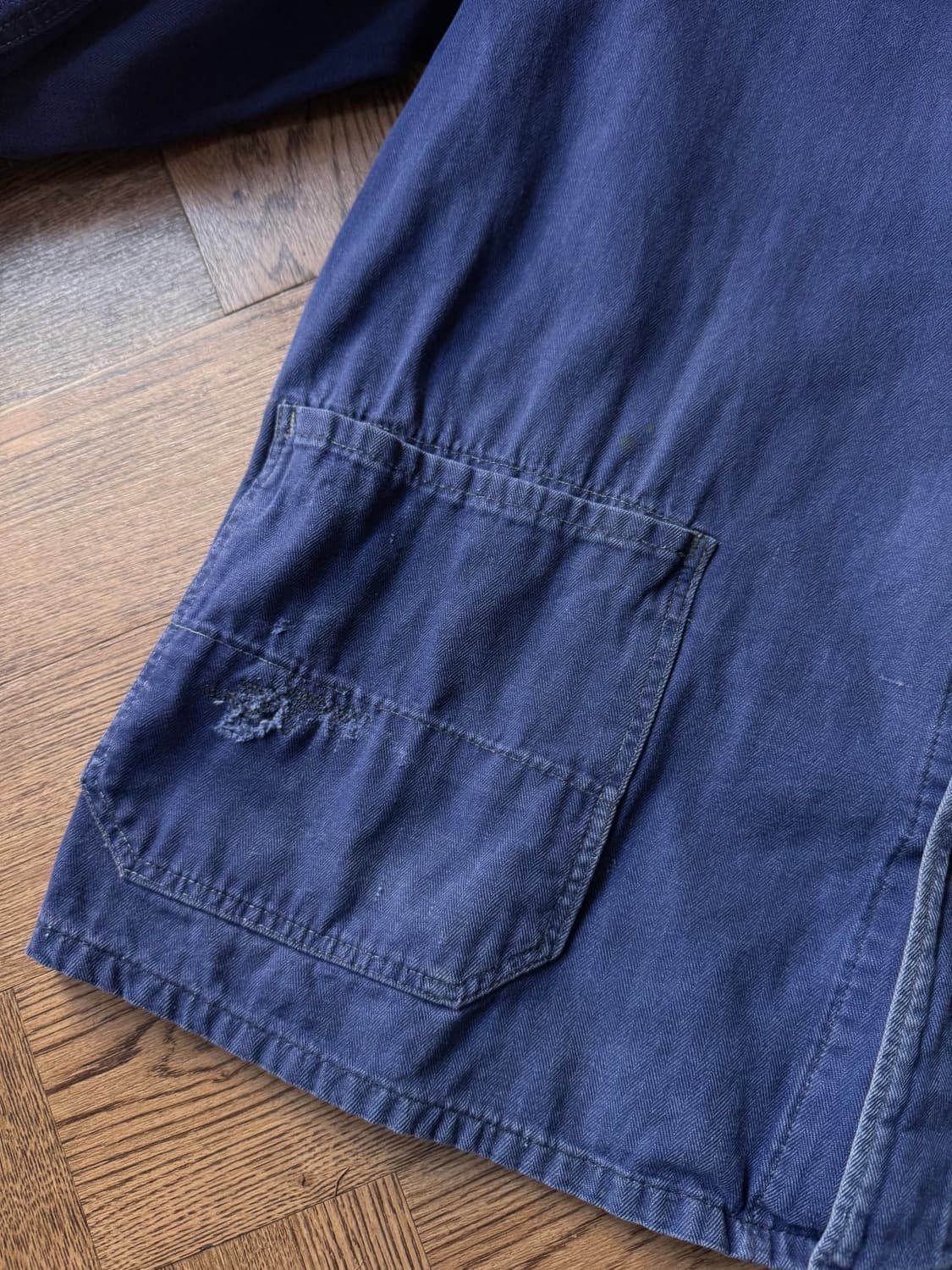 [M]80's 빈티지 워싱 헤링본 트윌 프렌치 워크자켓 상품이미지5