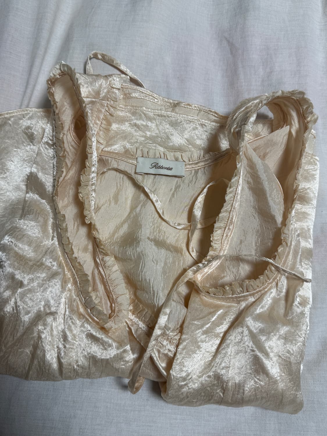 리본빛 티피 블라우스 피치 상품이미지5