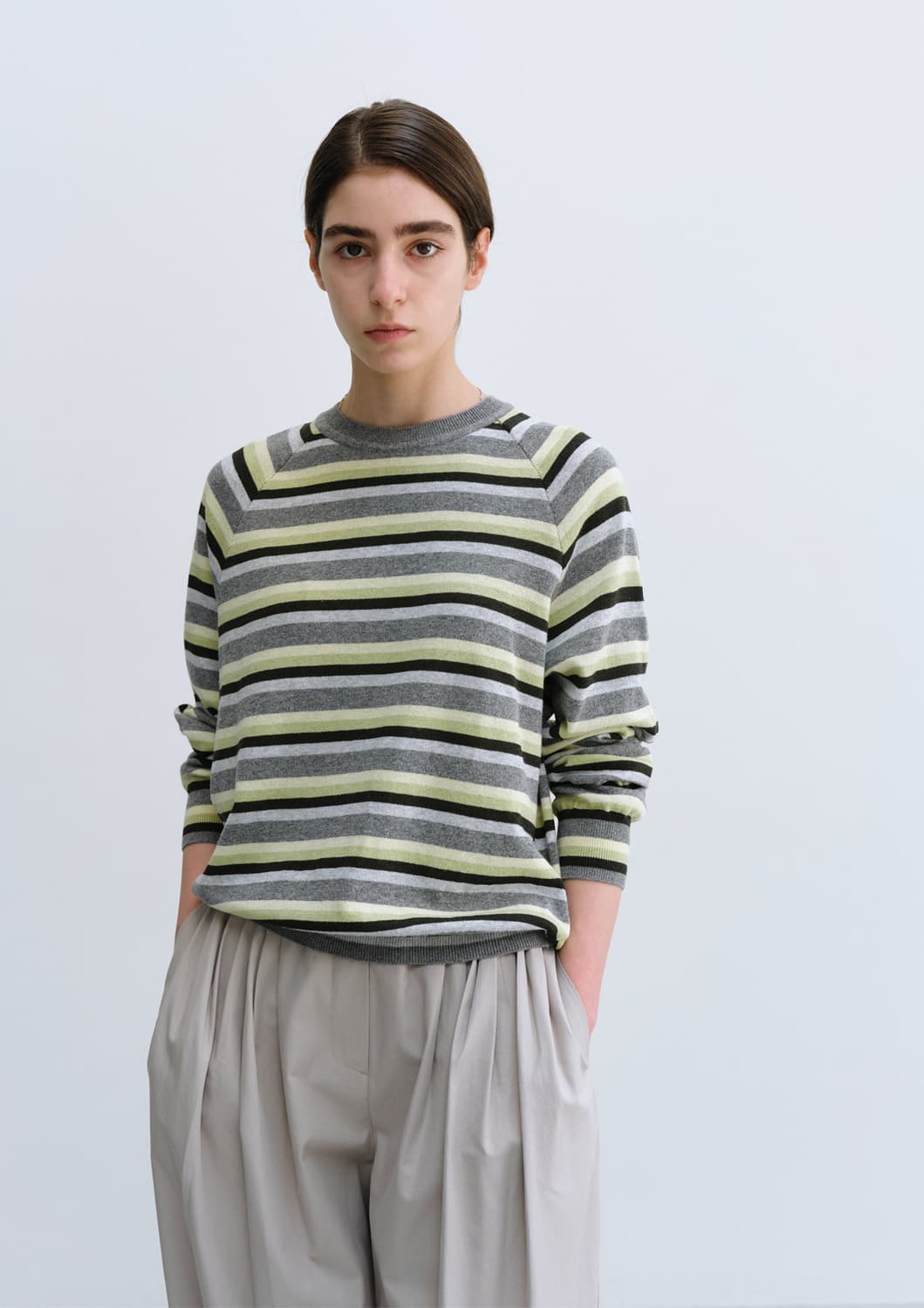 문달 스트라이프 래글런 니트 상품이미지2