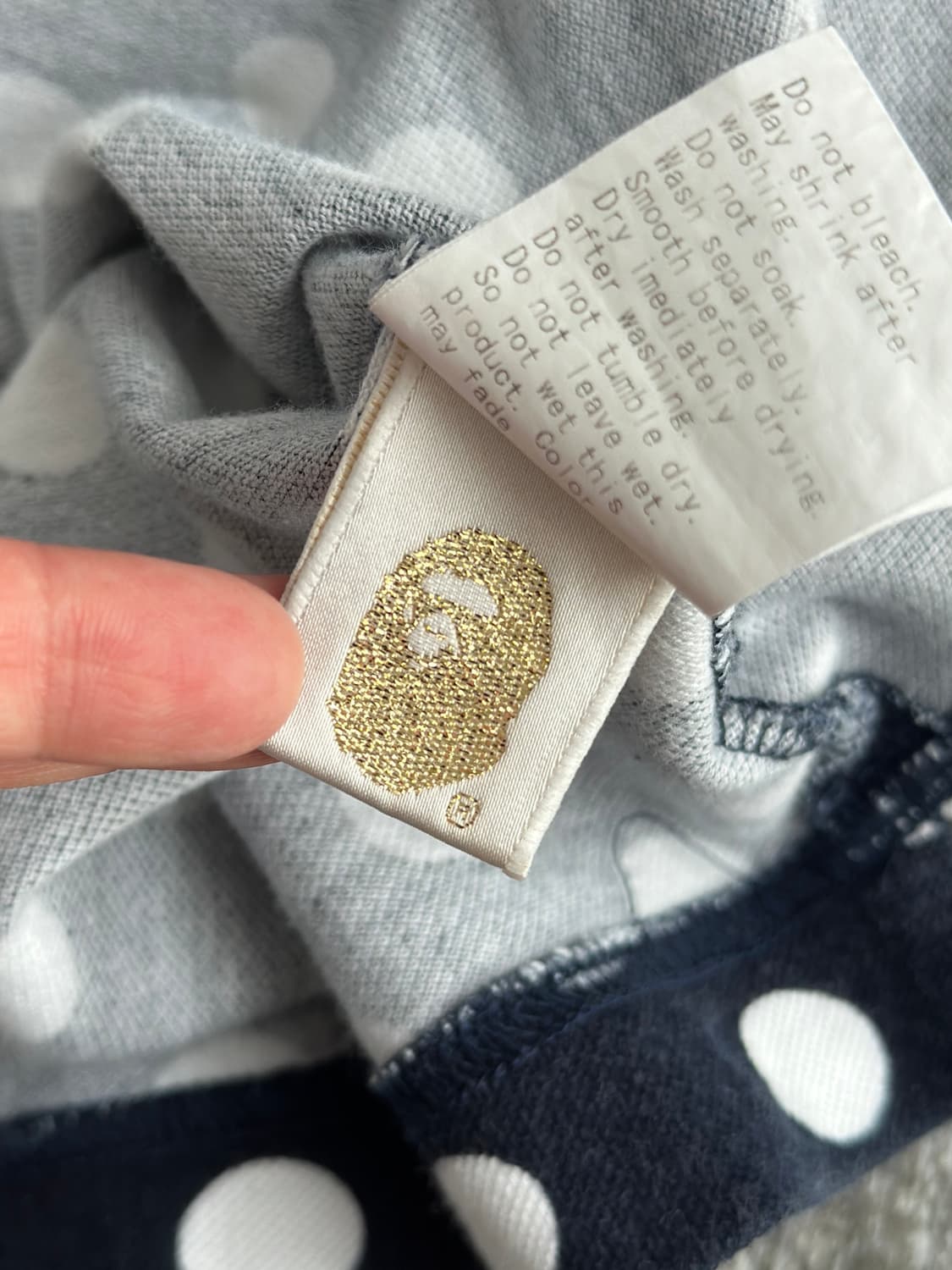 베이프 네이비 도트 카라티셔츠  상품이미지10