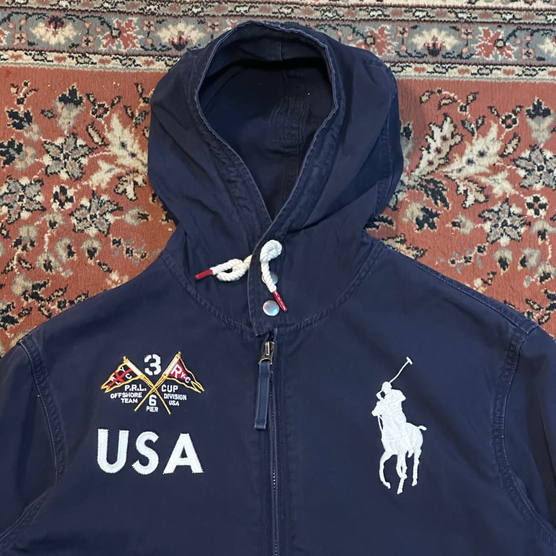 폴로 빅포니 성조기 후드집업 자켓 (M-L) 상품이미지2