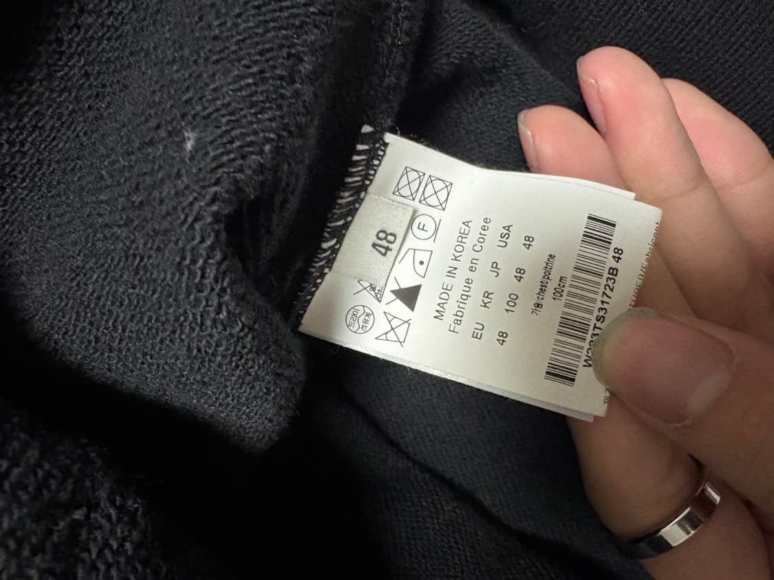 우영미 로고 블랙 후드티 48 황금사이즈 상품이미지4