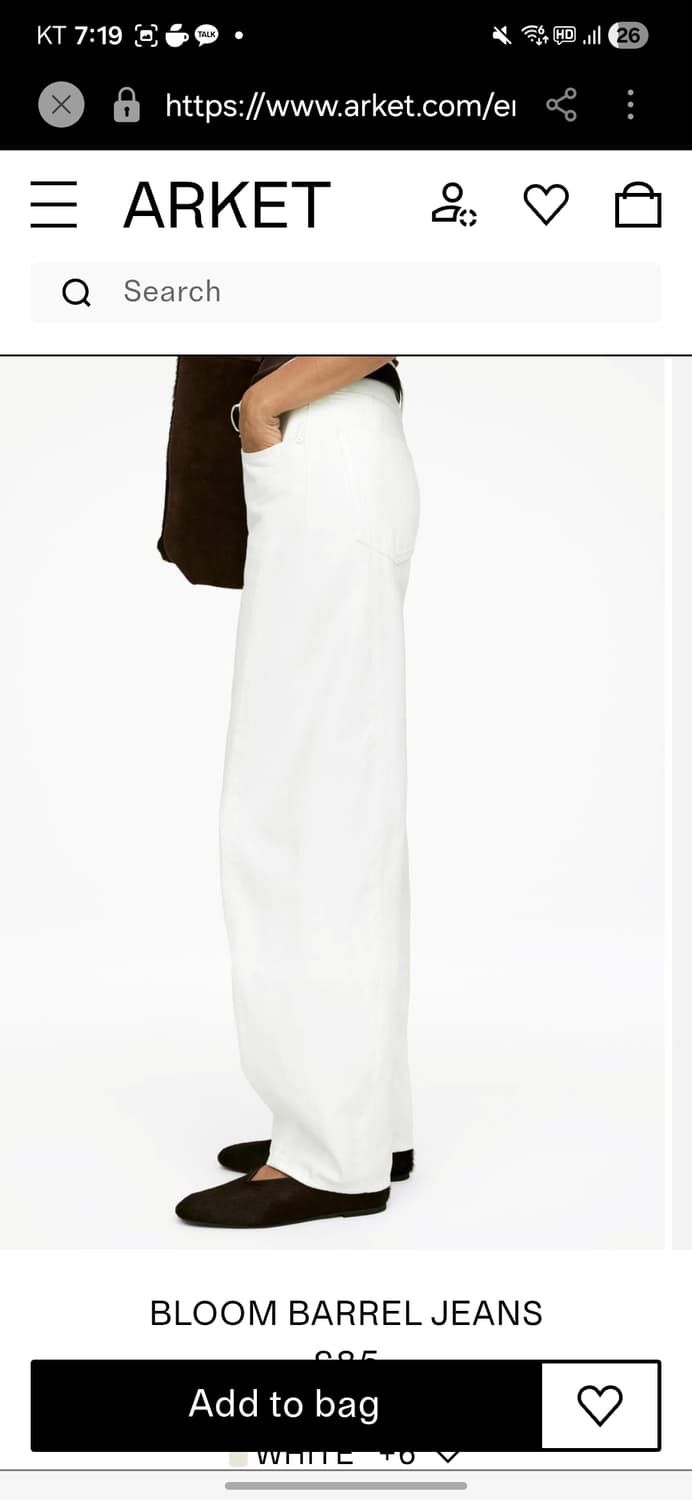 ARKET 아르켓 BLOOM 배럴진 화이트 상품이미지3
