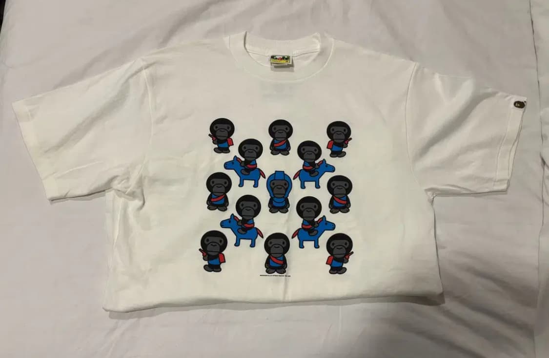 BAPE ape 베이프 에이프 화이트 반팔 티셔츠 상품이미지1