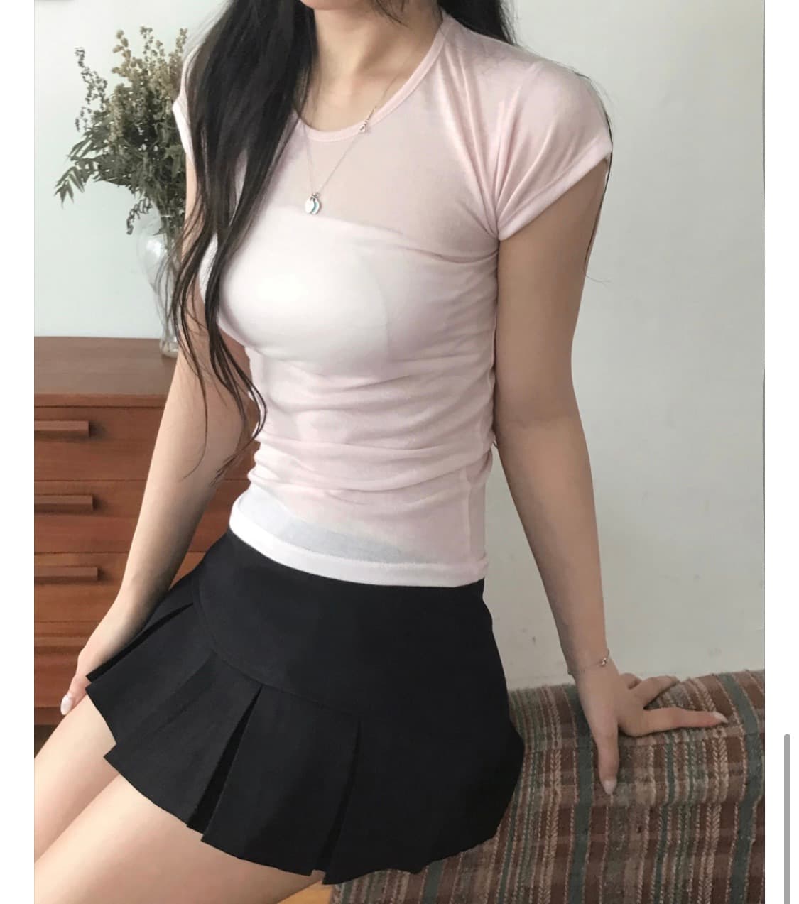 클라우드이모션 턴 플리츠 로우 미니 스커트 상품이미지7