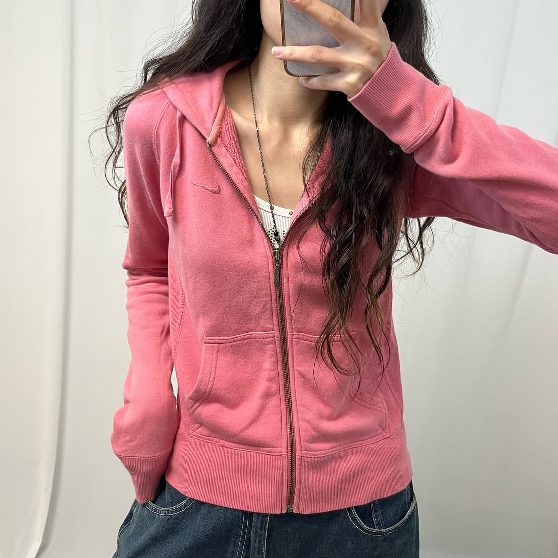 Nike pink hood zip-up 상품이미지3