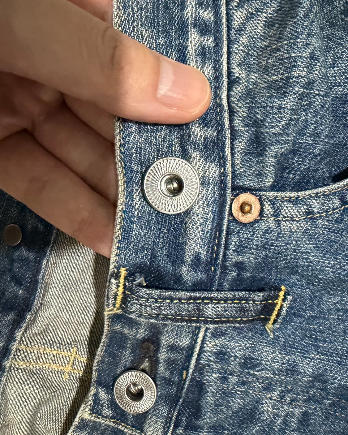 [34] 아프레쎄 no.22 워시드 와이드 데님 팬츠 인디고 상품이미지4