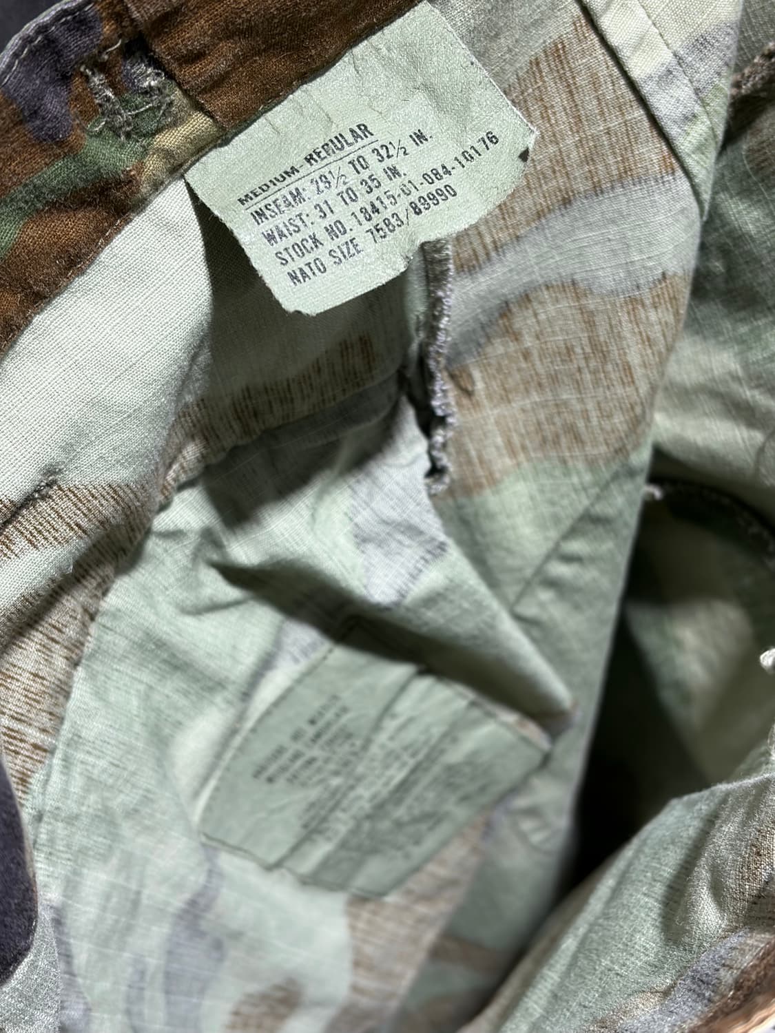 36in 오리지널 밀리터리 카모플라주 카고팬츠 상품이미지6