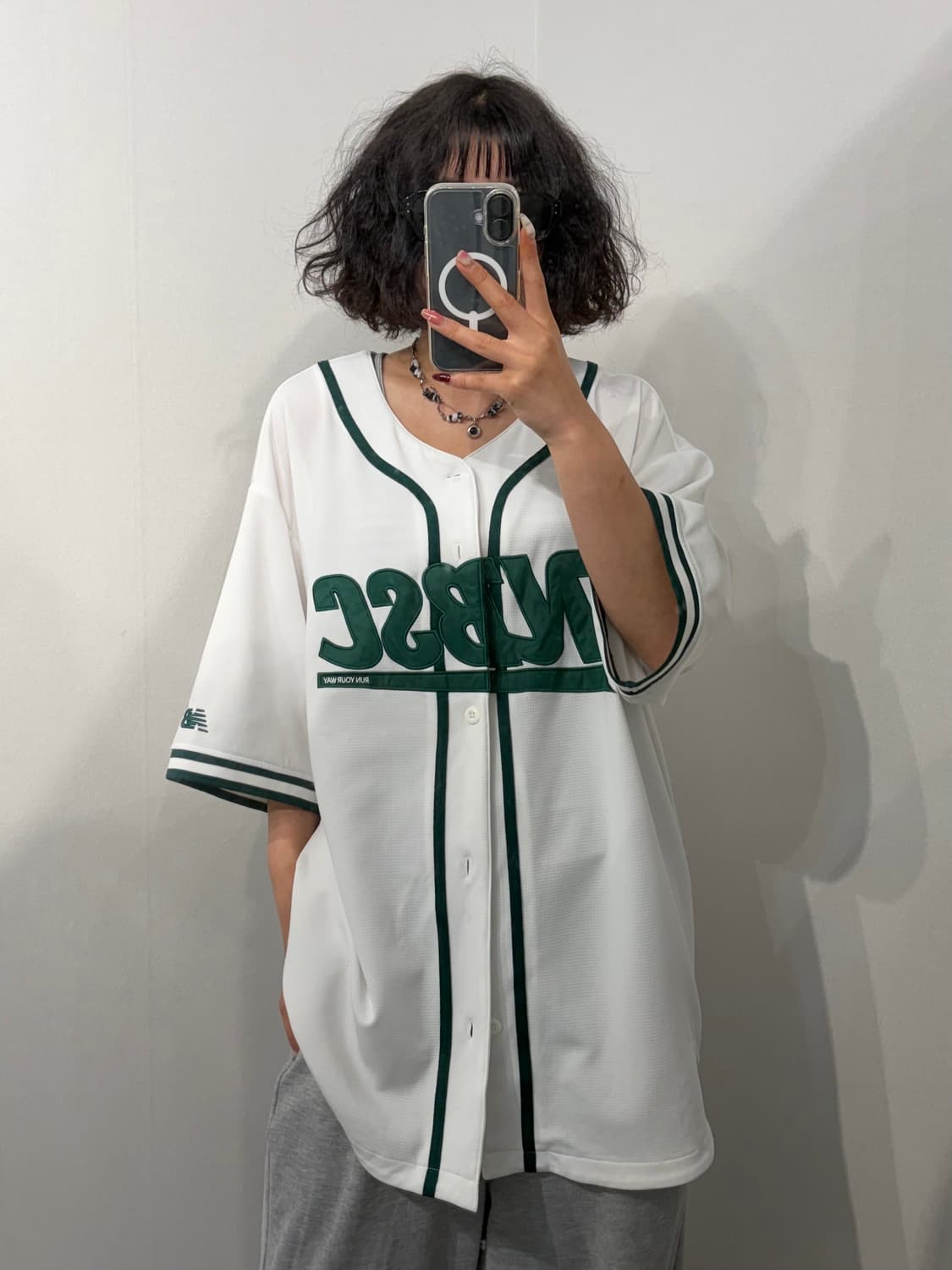 XXL 뉴발란스 NBSC 베이스볼 반팔 저지 화이트  상품이미지1
