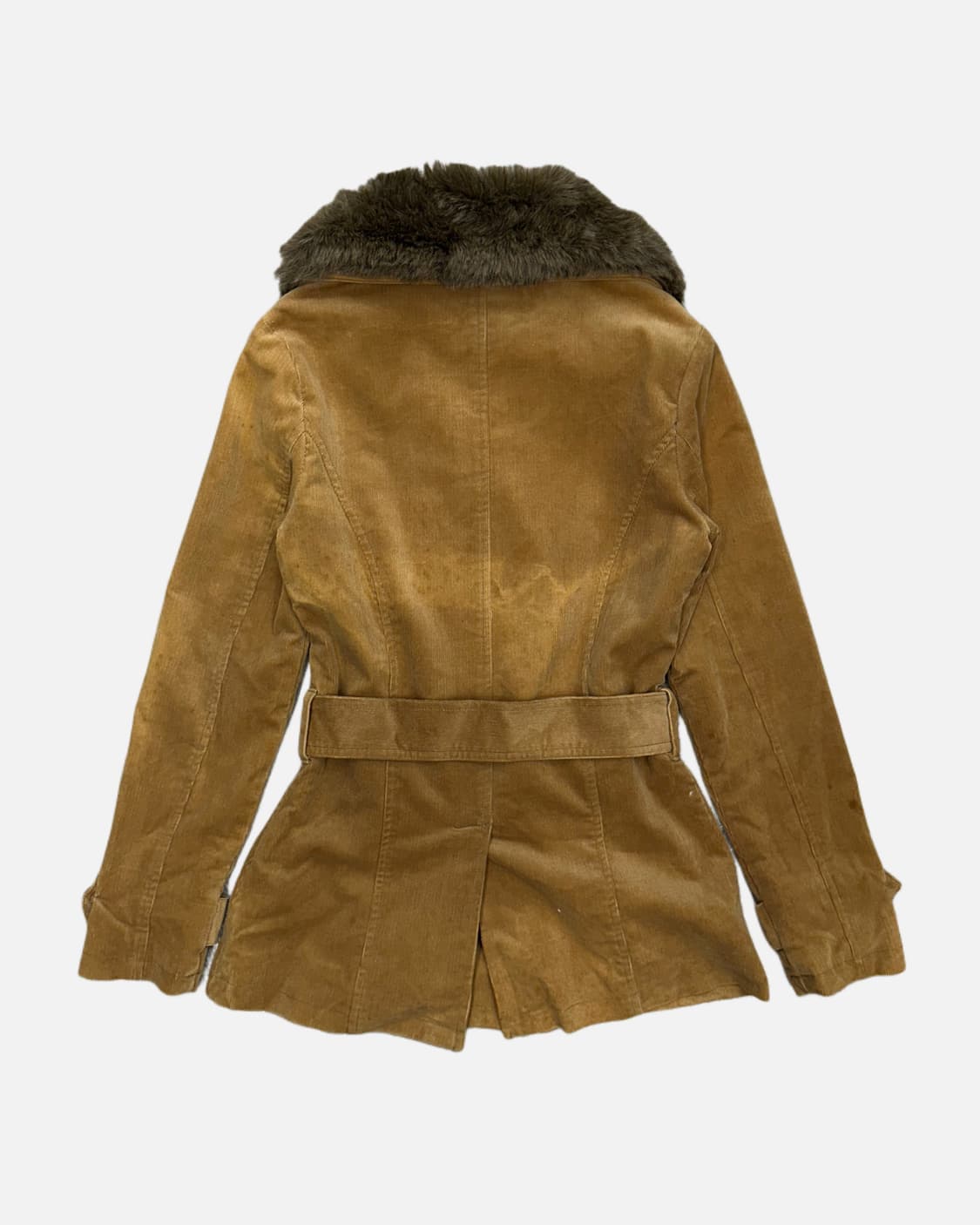 ocher corduroy fur belted jacket 상품이미지4