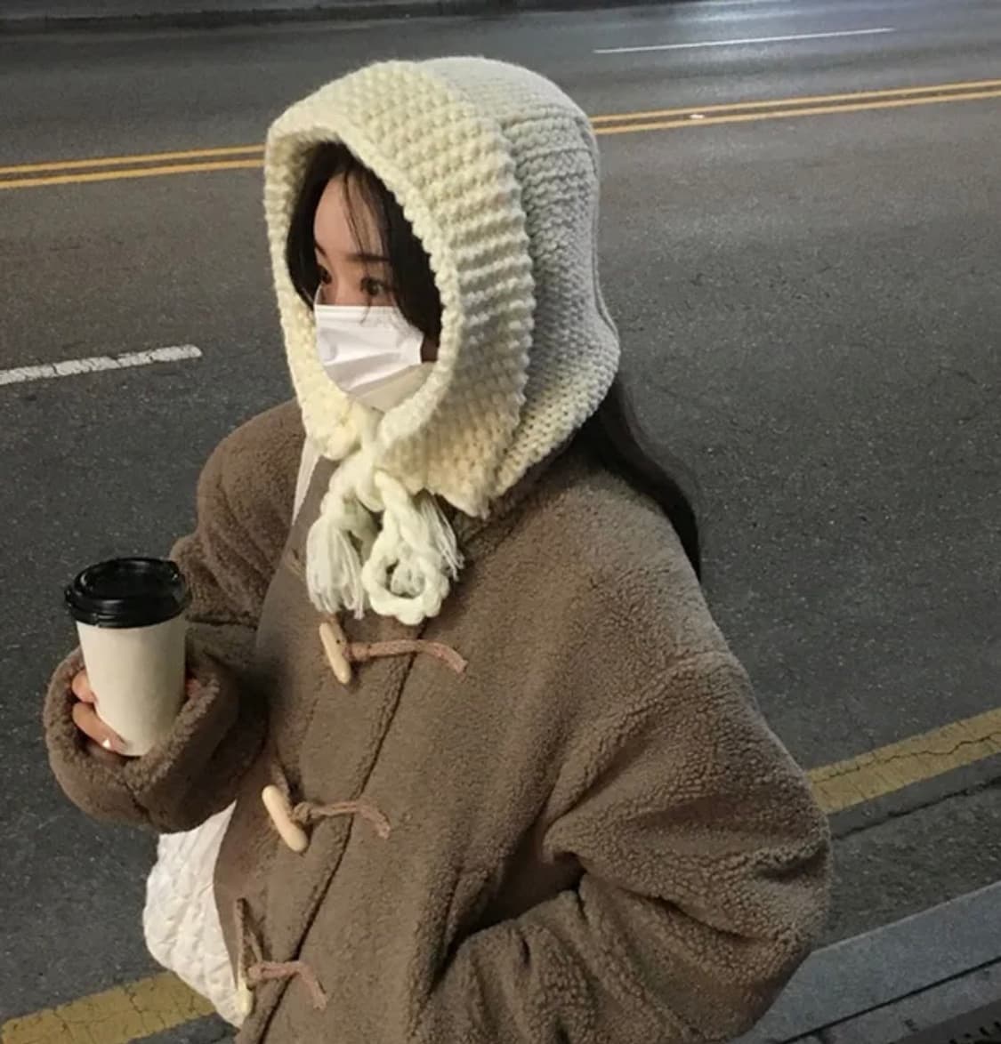 플리스 떡볶이 코트 베이지 상품이미지1