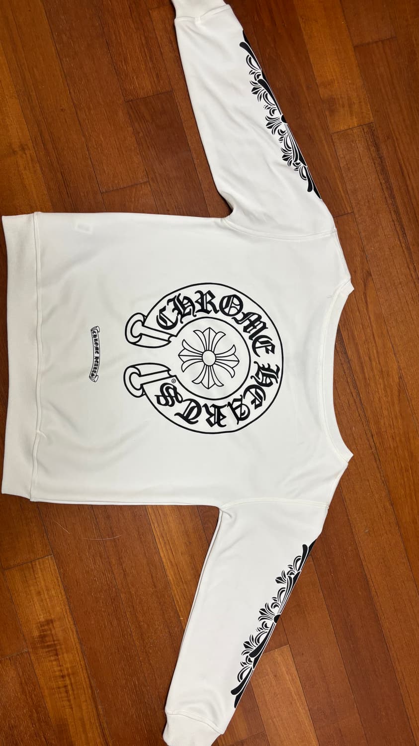 [네고가능] 빈티지 크롬하츠 오프숄더 맨투맨 화이트 상품이미지10