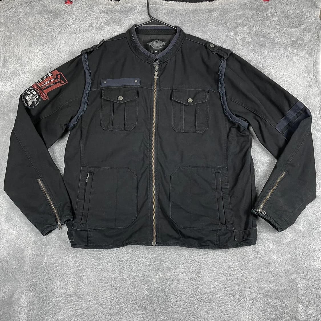 할리데이비슨 캔버스 밀리터리 스타일 라이딩 자켓 상품이미지1