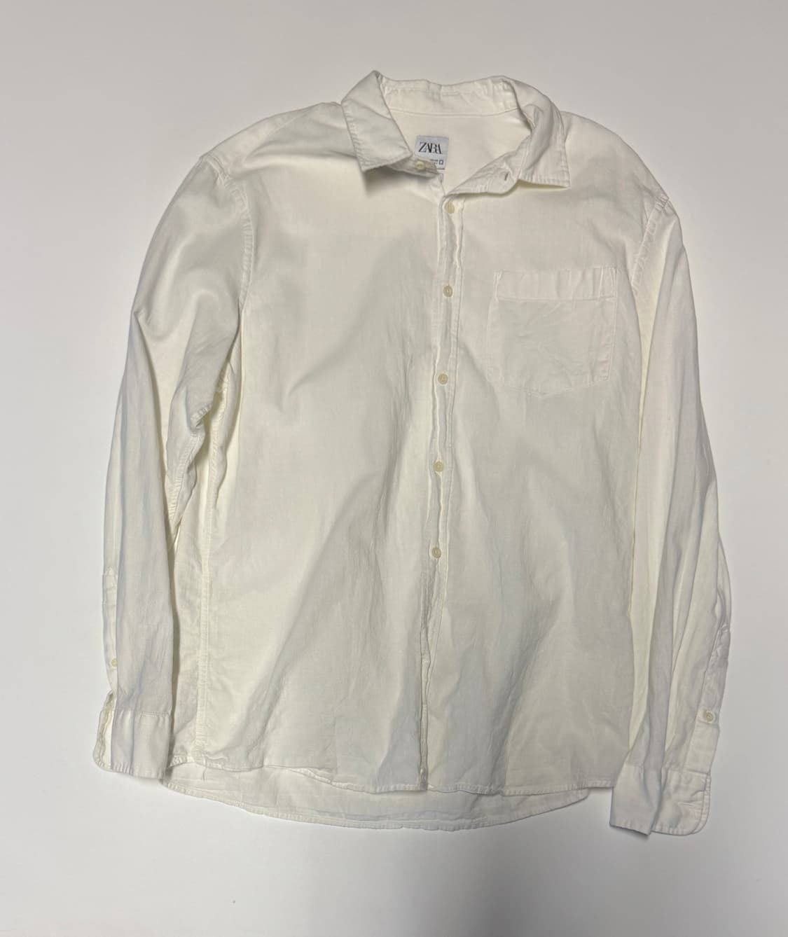 자라 ZARA 릴렉스 핏 린넨 혼방 옥스포드 코튼 셔츠 L XL 상품이미지1