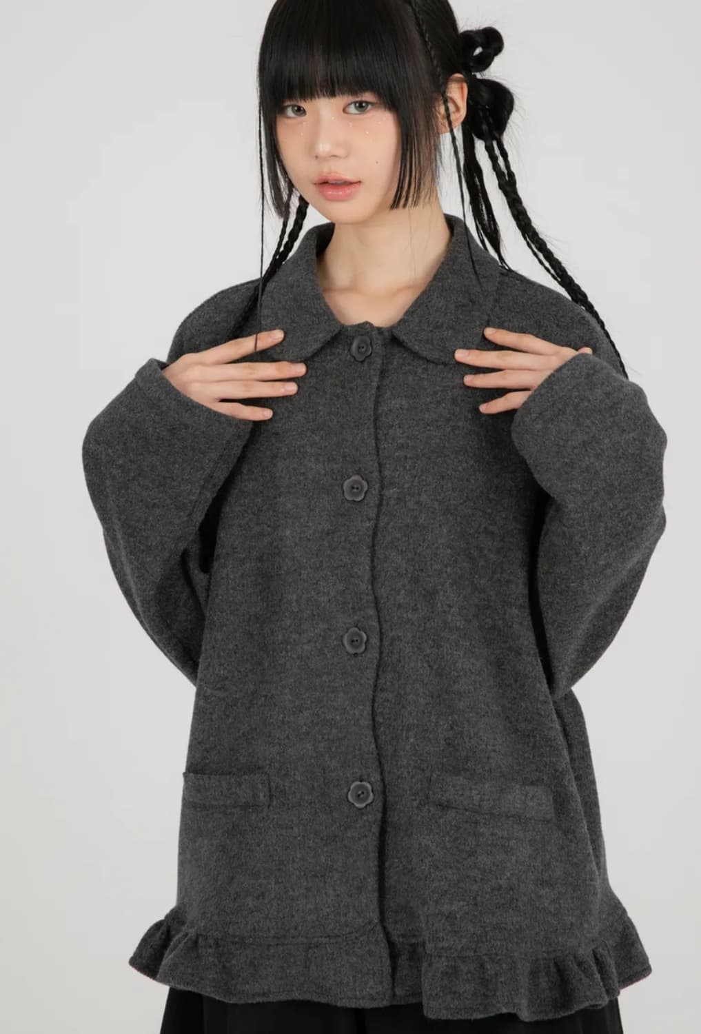 나이엔 라운드 플라켓 가디건 자켓 상품이미지1