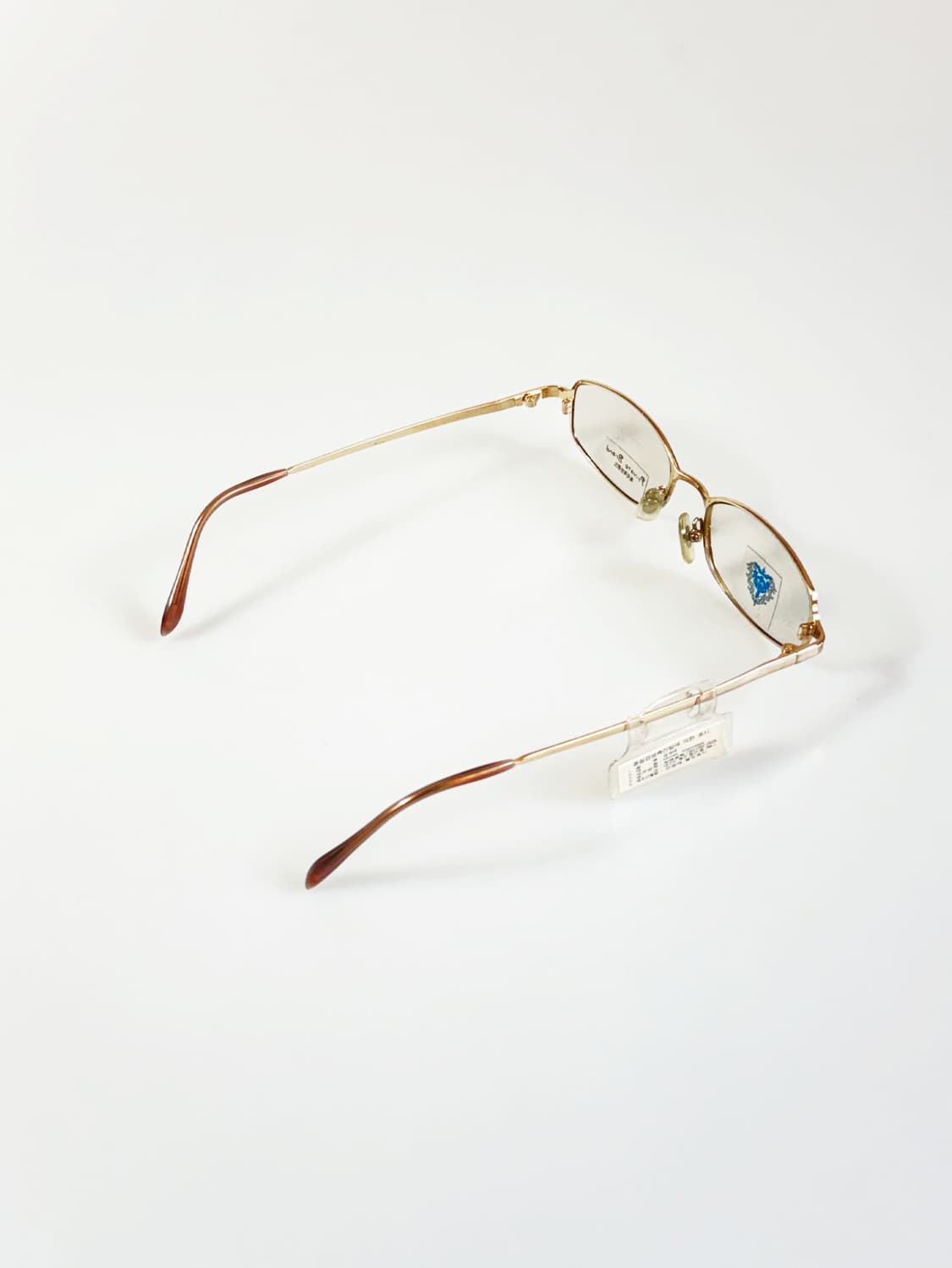 90s PRIVATE BRAND 골드 슬림 스퀘어 메탈 빈티지 안경 상품이미지4