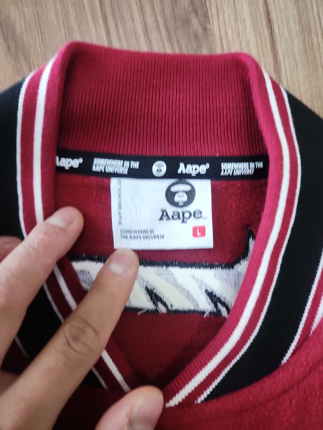 에이프 바시티 자켓 L (레드) 상품이미지4