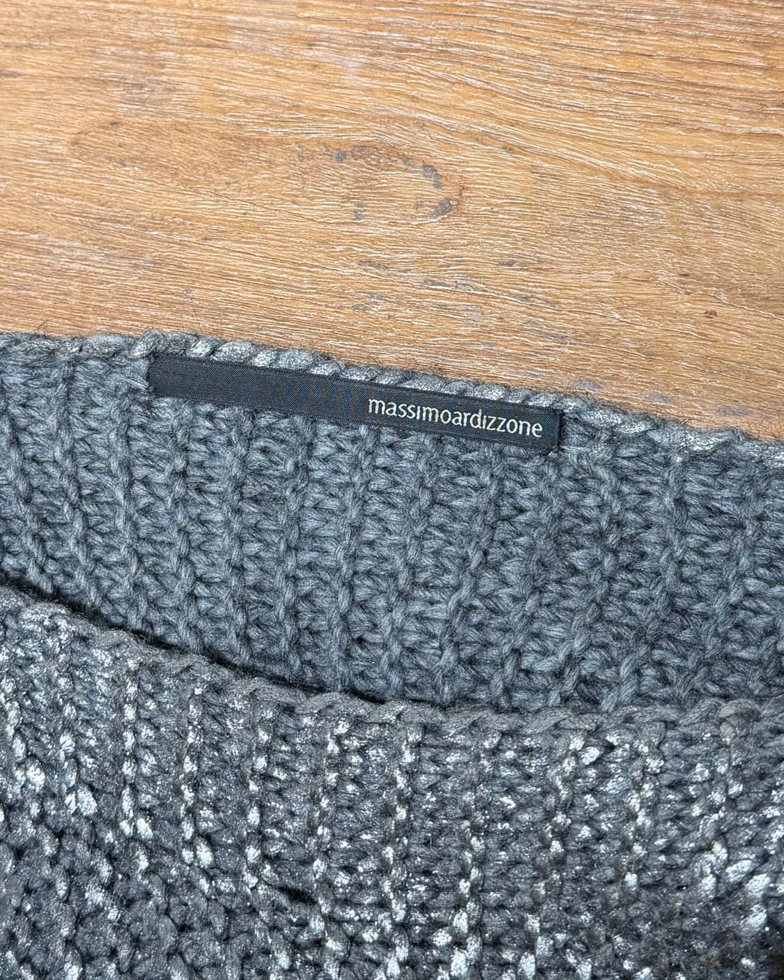 마시모 아르디조네 실버 메탈릭 니트 퍼 트리밍 판초 상품이미지8