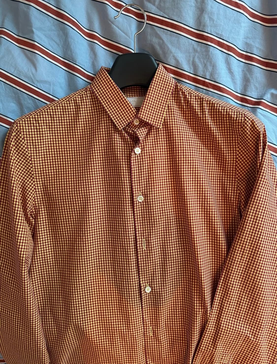 프라다 체크 깅엄셔츠 상품이미지3