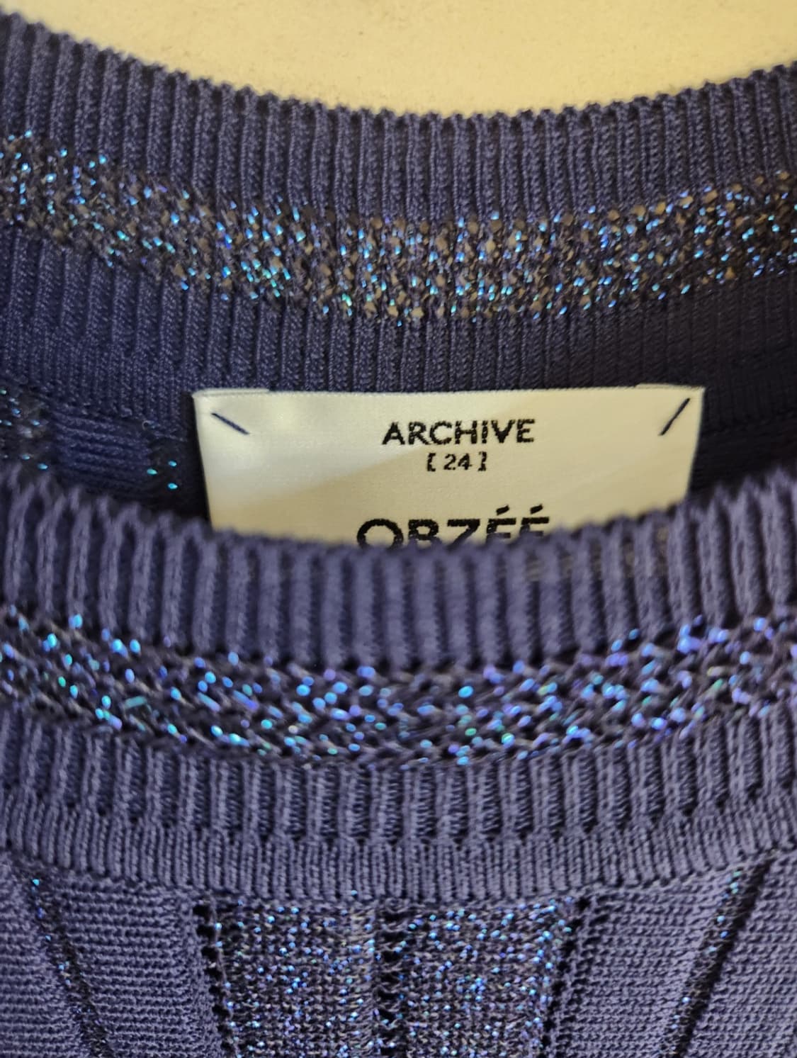 오브제 글리터 플리츠 블록 니트 탑 90사이즈 상품이미지6