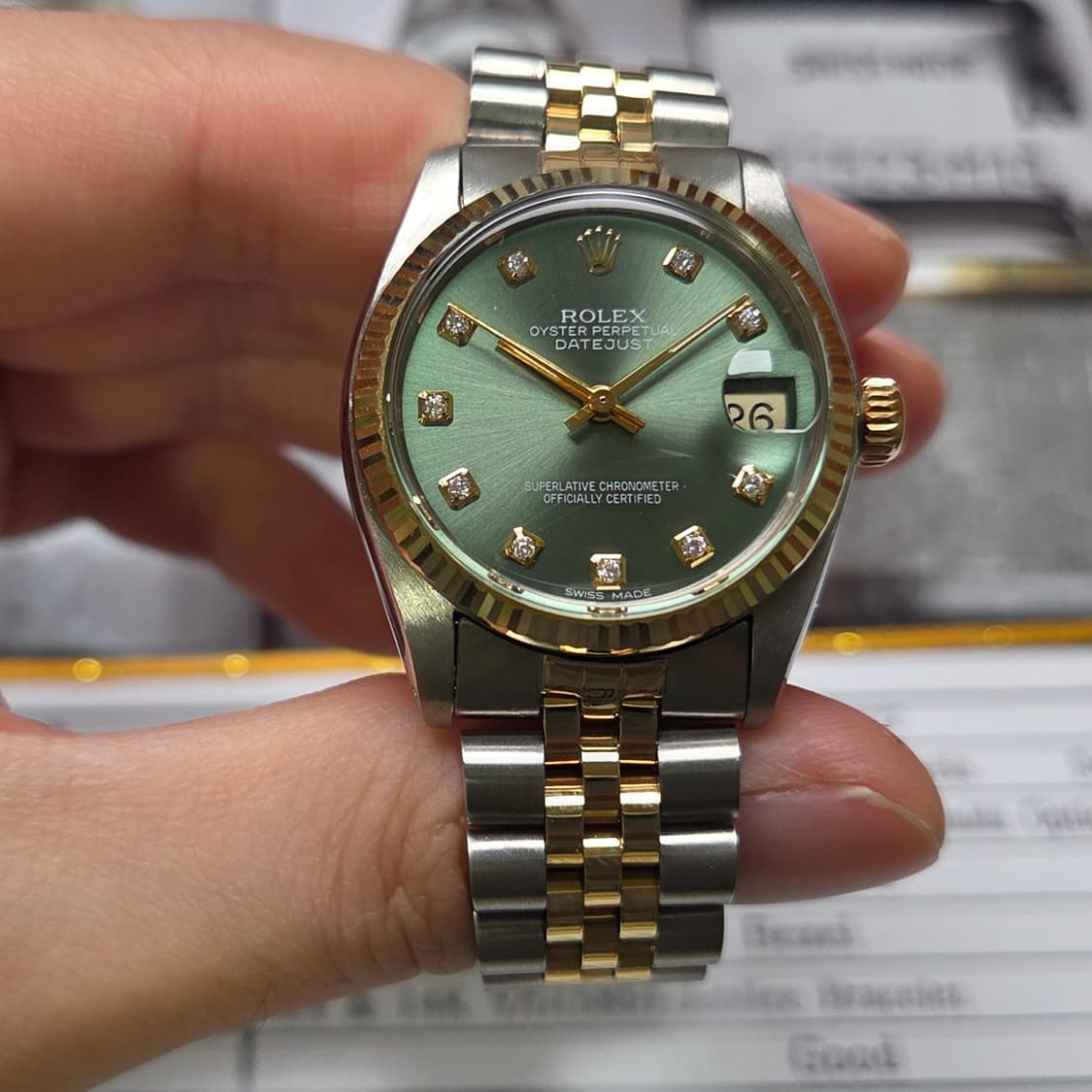 레어] 롤렉스 데이저스트 6827 14K콤비 올리브그린 10P다이아 (감 상품이미지2