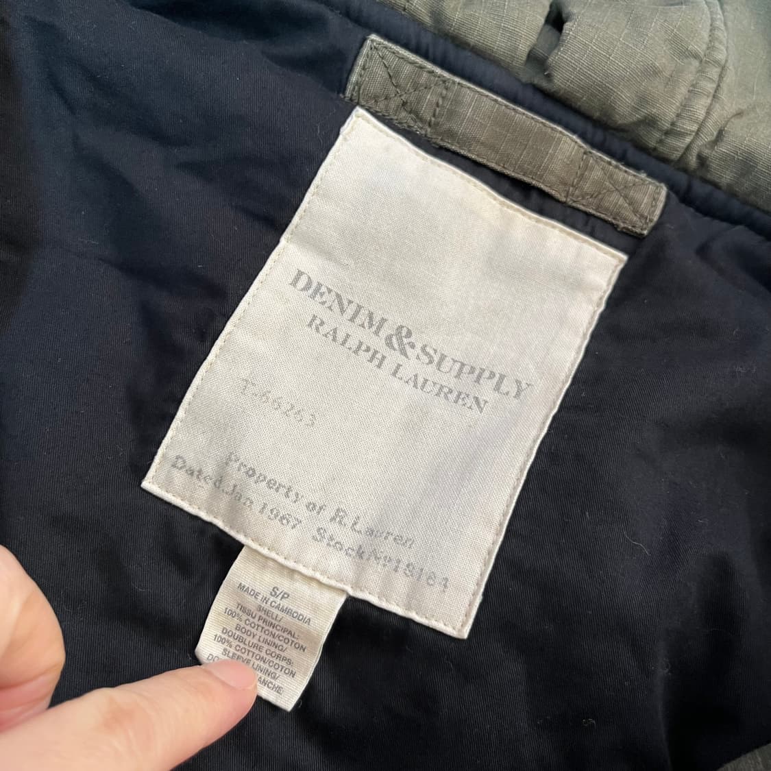 데님앤서플라이 랄프로렌 후드 야상 점퍼 카키 s 상품이미지2