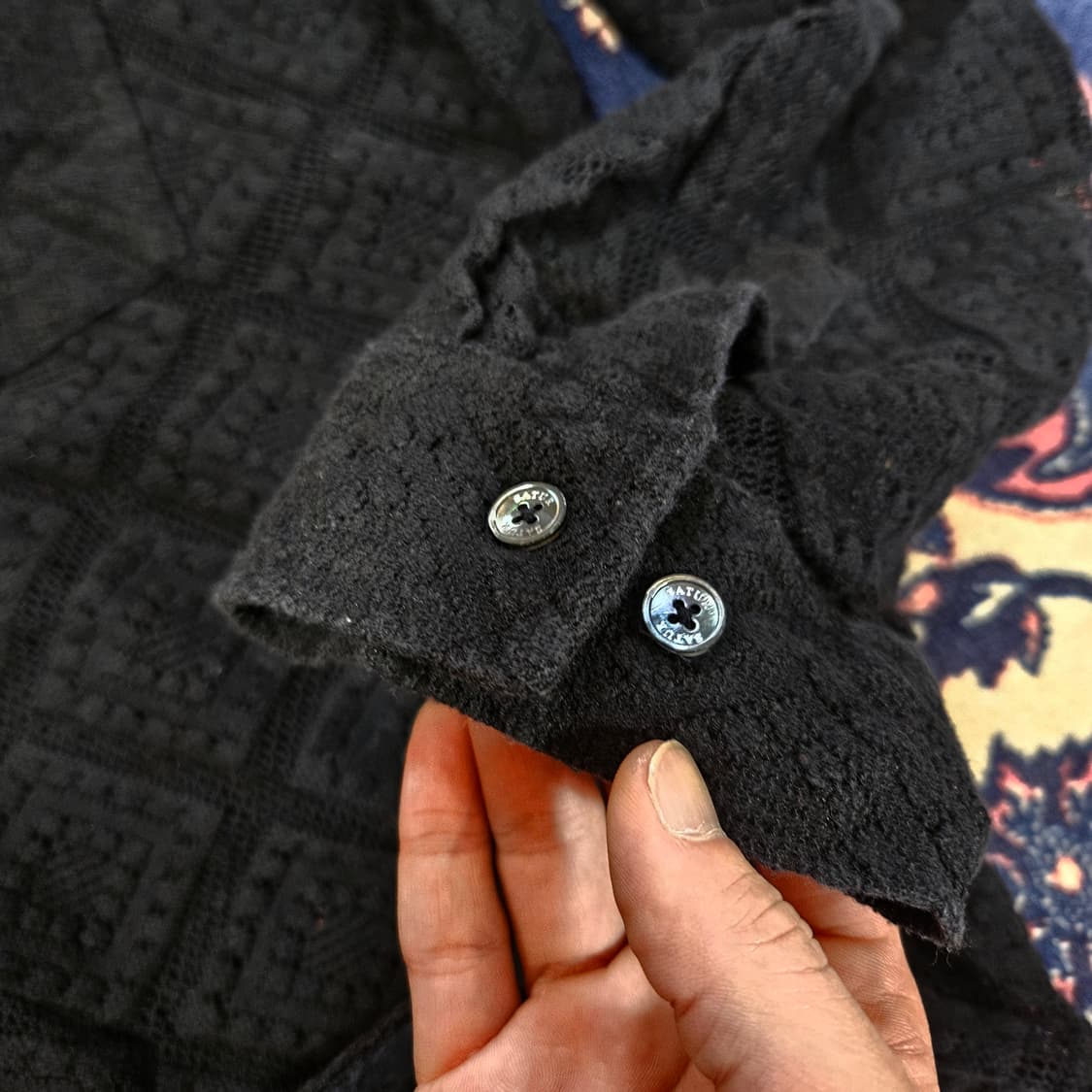 세터(Satur) 아가일 시스루 크로셰 셔츠  상품이미지8