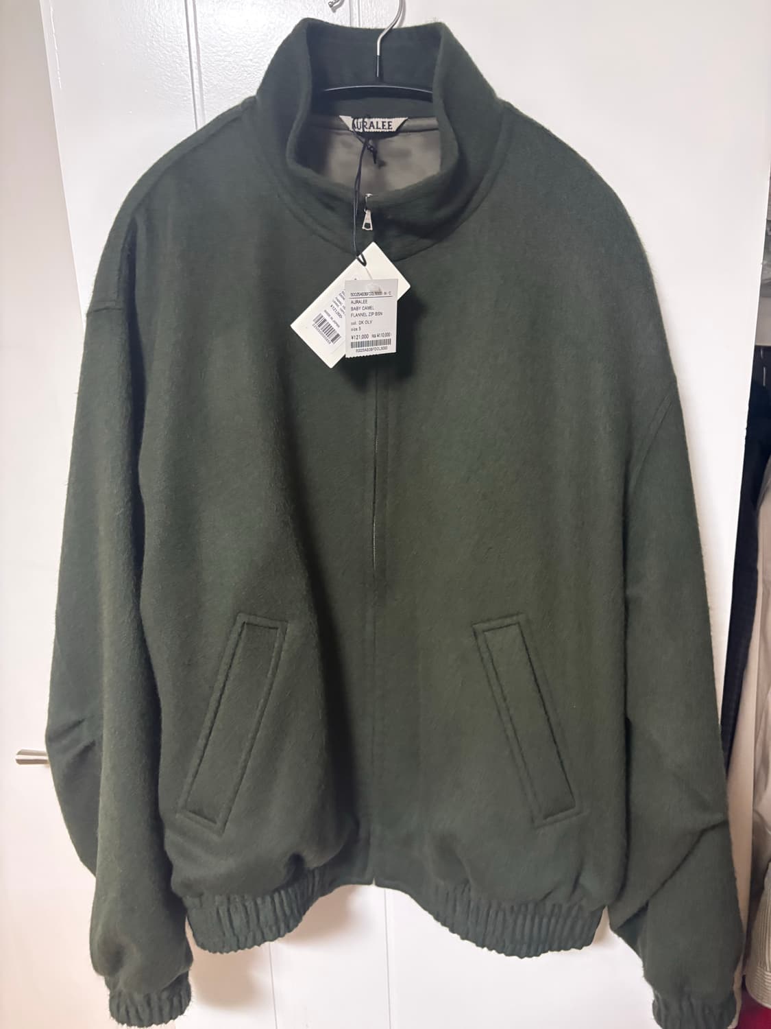 [5]오라리 베이비 카멜 블루종 다크올리브 팝니다 상품이미지1