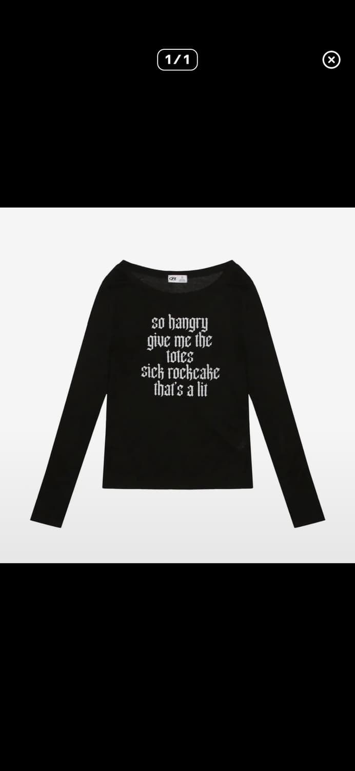 새상품) 락케이크 펑크메쉬탑 롱슬리브 블랙 상품이미지1