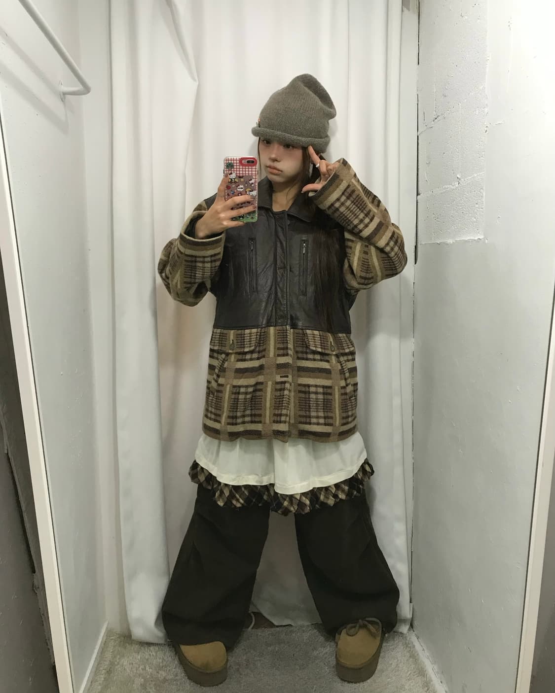 🐹레더 체크 코디 세트 🐹 상품이미지3