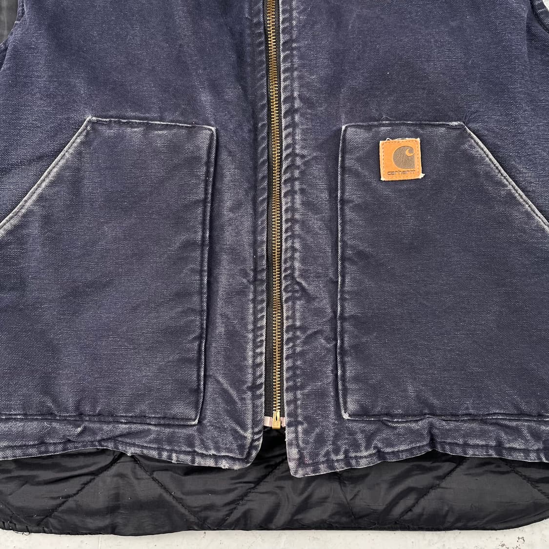 빈티지 칼하트 퀄팅 베스트 미드나잇 네이비 상품이미지5