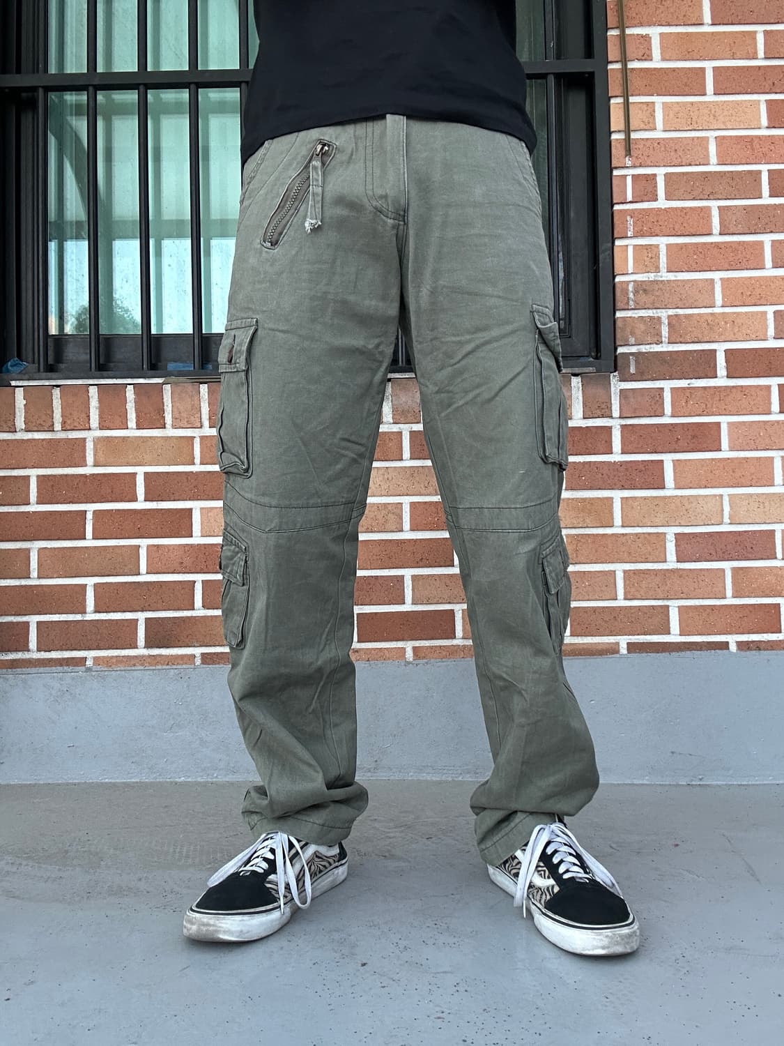 (31)스트레이트 카고팬츠 올리브 상품이미지2