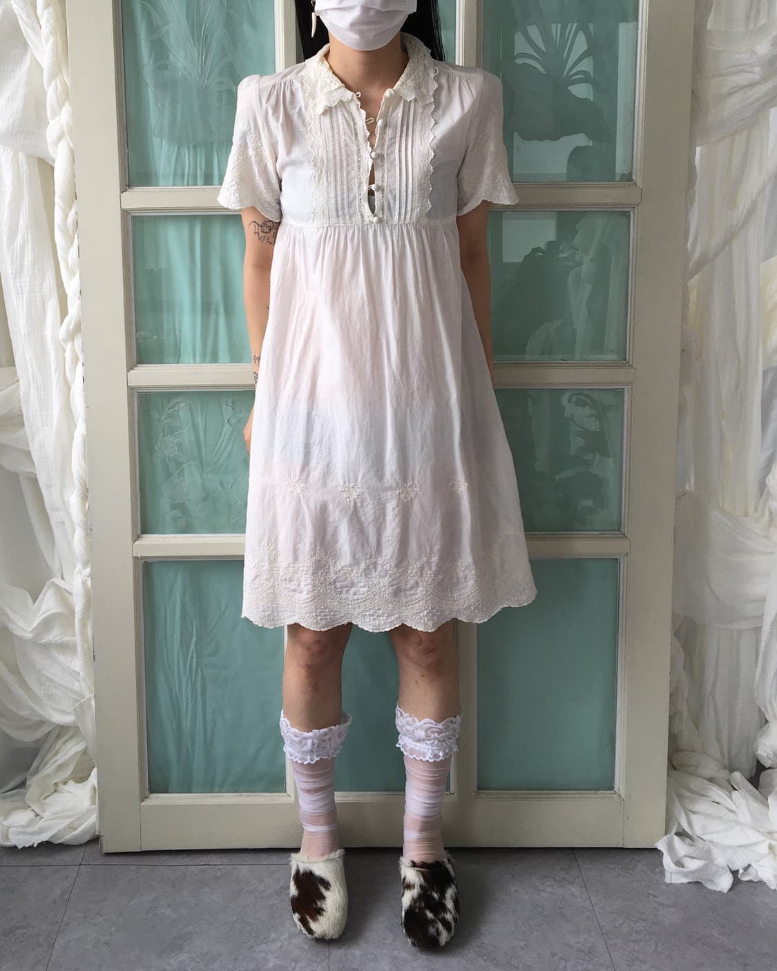 Ornament point shirt onepiece 상품이미지1