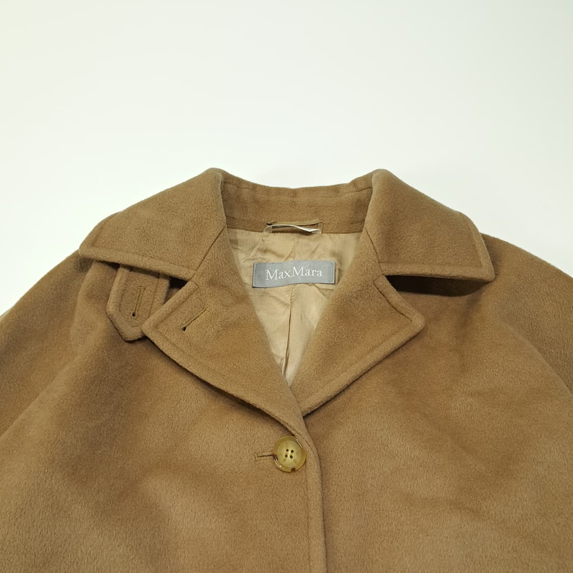 CL222 XL 막스마라 90s 이태리판 울 실버라벨 카멜 하프코트 상품이미지2