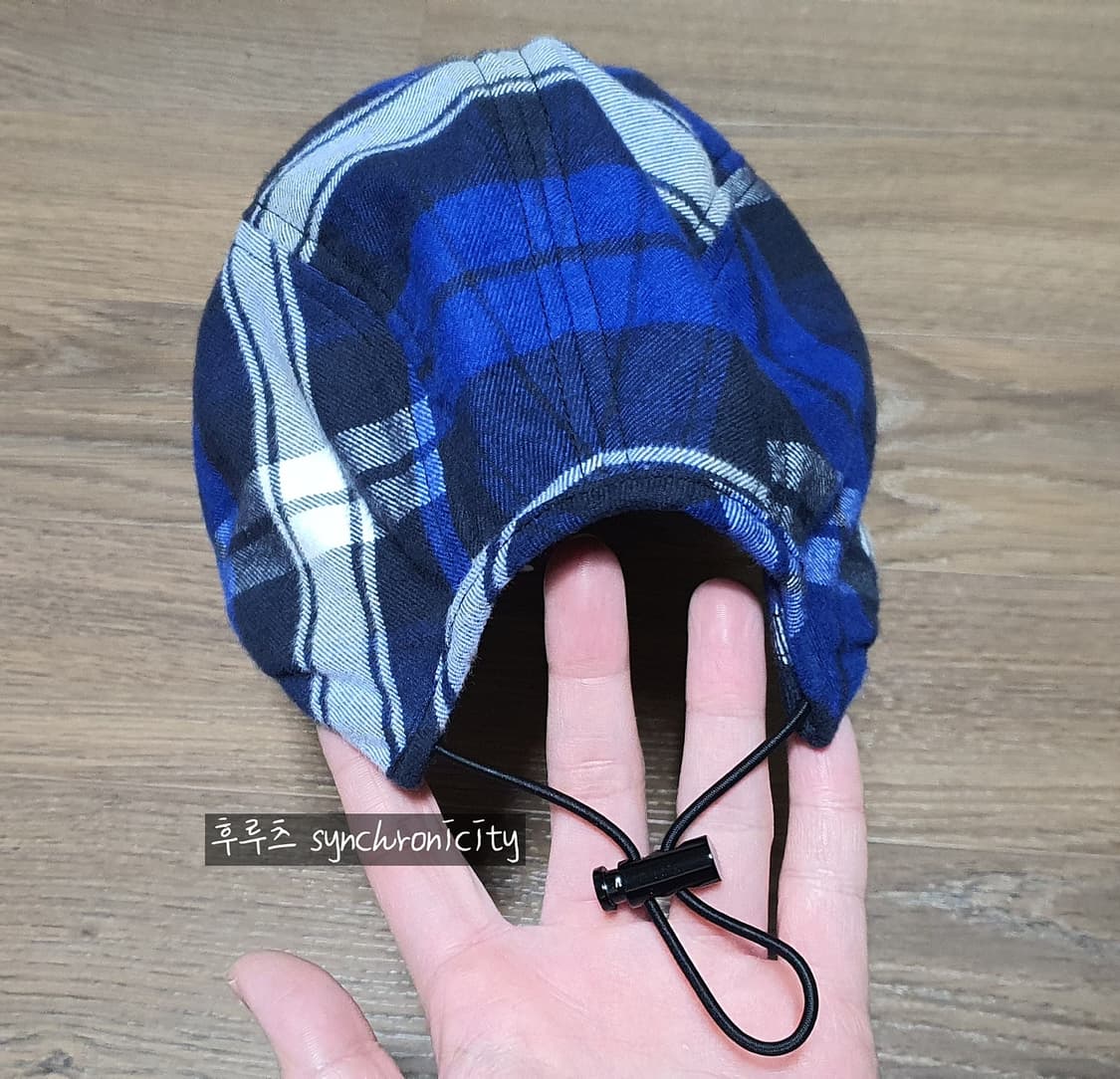 아크네 이모지 체크 볼캡 F 블루 코튼 모자 상품이미지7